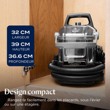 Load image into Gallery viewer, BISSELL SpotClean HydroSteam, Shampouineuse Canapé, Moteur Puissant de 1000W, Nettoyeur Vapeur avec Technologie HydroSteam, Nettoyeur pour Tapis, Moquettes, Meubles, Tissus, Voiture &amp; Plus, 3689N