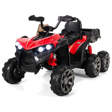Load image into Gallery viewer, 12V Quad Electrique Enfants avec Lumires LED et Musique Vhicule Electrique Enfants avec Dmarrage Lent Charge 30kg 129 x 69 x 72 cm Noir/Rouge -