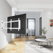 Load image into Gallery viewer, EasyLife Support TV Mural pivotant électriquement jusqu'à 170°, Support Mural VESA jusqu'à 600x400 pour LCD/OLED, téléviseur, Moniteur, écran, Smartboard de 32-75 Pouces &amp; 50kg Max (Blanc)