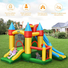 Load image into Gallery viewer, Château Gonflable avec Souffleur pour Enfants de 3 à 10 Ans avec Plusieurs Types de Jeu Différents 330 x 300 x 210 cm -