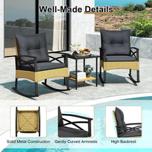 Load image into Gallery viewer, Tangkula 3 Pieces Outdoor Rocking Chairs Set for Garden