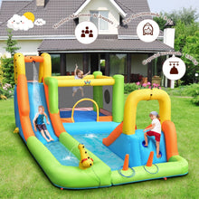 Load image into Gallery viewer, Château Gonflable 8 en 1 avec 2 Toboggans Parc Aquatique avec Maison de Saut Charge 135kg pour 3 Enfants de 3-10 Ans -