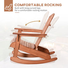 Load image into Gallery viewer, Chaise bascule Adirondack Muskoka en bois avec design lattes en bois,dossier en ventail et style rustique classique,teck -