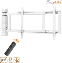 Load image into Gallery viewer, EasyLife Support TV Mural pivotant électriquement jusqu'à 170°, Support Mural VESA jusqu'à 600x400 pour LCD/OLED, téléviseur, Moniteur, écran, Smartboard de 32-75 Pouces &amp; 50kg Max (Blanc)