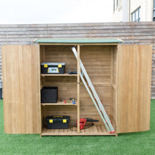 Load image into Gallery viewer, Abri de Jardin en Bois Cabane de Jardin Extérieur Double Portes avec Loquet Toit Incliné en Asphalte Cabanon Jardin Extérieur 140 x 50 x 162 cm Naturel -