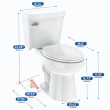 Load image into Gallery viewer, Two - Piece Elongated 1.28 GPF Siphonic Flush Toilet with Soft Close Seat, Universal Height ADA Cotton White (Toilet Seat Included)