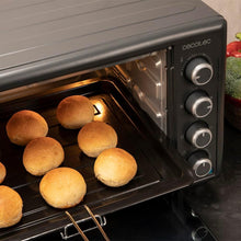 Load image into Gallery viewer, Cecotec Four Convection de Table de 60 Litres Bake&amp;Toast 6090 Black Gyro, 2200 W, Lumière Intérieure, 12 Fonctions, Température Jusqu’à 230º, Porte à Double Verre, Inclut Tournebroche