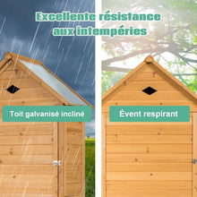 Load image into Gallery viewer, Abri de jardin extrieur  5 etagres cabane verrouillable en bois de sapin toit en tle galvanise 20_0005485 -