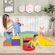 Load image into Gallery viewer, 6 Blocs d橢scalade en Mousse Jeu d橢scalade pour Tout-Petits Jeu d橝ctivit d橢scalade Color Tunnel Escaliers et Rampe pour 12+ Mois Color/Bleu/Violet -
