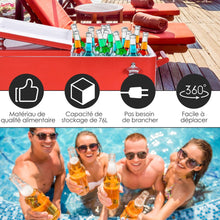 Load image into Gallery viewer, Chariot Isotherme Roulant de 76L Rfrigrant avec Roulettes Universelles Ouvre-bouteille Desserte Jardin pour Conserver Glace et Boissons -