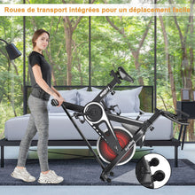 Load image into Gallery viewer, Vélo d’appartement silencieux avec roue et guidon en acier -