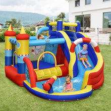 Load image into Gallery viewer, Château Gonflable Style Bateau avec Toboggan Incurvé Zone de Saut Mur d'Escalade Gonfleur non Inclus -