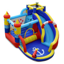Load image into Gallery viewer, Ch芒teau Gonflable Style Bateau avec Toboggan Incurv Zone de Saut Mur d'Escalade Gonfleur non Inclus -