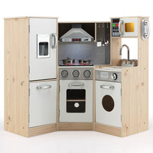 Load image into Gallery viewer, Cuisine Enfants en Bois XXL Angle 105 x 49 x 85 cm ( L x l x H ) Cuisine Complet avec Four Lave Linge 3 An+ -