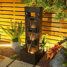 Load image into Gallery viewer, Outdoor Fountains and Indoor Waterfalls 4 Floor - Standing Water Fountain Outdoor with LED Lights for Garden, Living Room, Patio, Home Decor