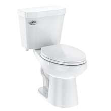 Load image into Gallery viewer, Two - Piece Elongated 1.28 GPF Siphonic Flush Toilet with Soft Close Seat, Universal Height ADA Cotton White (Toilet Seat Included)