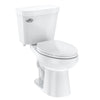 Two - Piece Elongated 1.28 GPF Siphonic Flush Toilet with Soft Close Seat, Universal Height ADA Cotton White (Toilet Seat Included)