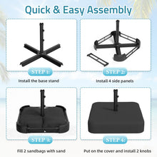 Load image into Gallery viewer, AECOJOY Patio Umbrella Base, 220 lbs Heavy Duty Sand Filled Weighted Umbrella Stand with 2 Sandbags