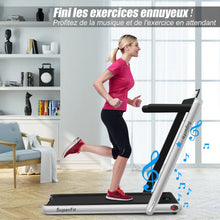Load image into Gallery viewer, 2 en 1 Tapis de Course Electrique Pliable 1  12 Km/H avec Haut-parleur Bluetooth Tlcommande Moteur 0,75HP Vert/Blanc/Noir/Rouge/Or/Noir et Argent/Bleu -