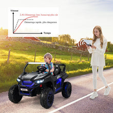 Load image into Gallery viewer, Voiture électrique Enfant 12 V Télécommande pour 3-8 Ans 2 Vitesses Ressort de Suspension Charge 59KG 118x74x71CM Noir/Rose/Rouge -