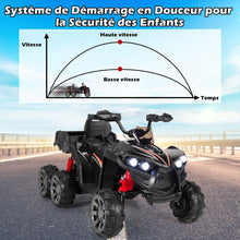 Load image into Gallery viewer, 12V Quad Electrique Enfants avec Lumières LED et Musique Véhicule Electrique Enfants avec Démarrage Lent Charge 30kg 129 x 69 x 72 cm Noir/Rouge -