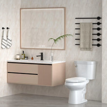 Load image into Gallery viewer, Two - Piece Elongated 1.28 GPF Siphonic Flush Toilet with Soft Close Seat, Universal Height ADA Cotton White (Toilet Seat Included)