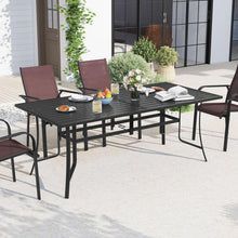 Load image into Gallery viewer, Tangkula Rectangle Patio Dining Table for 8 with Umbrella Hole