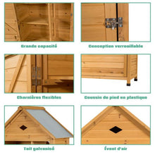 Load image into Gallery viewer, Abri de jardin extrieur  5 etagres cabane verrouillable en bois de sapin toit en tle galvanise 20_0005485 -