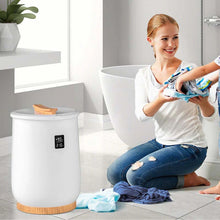 Load image into Gallery viewer, 20L Towel Warmer Bucket for Bathroom, Hot Towel Heater with LED Screen, Wood Handle, Fragrant Disc Holder, Blanket Warmer for Pajamas, Bathrobes