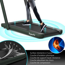 Load image into Gallery viewer, 2 en 1 Tapis de Course Electrique Pliable 1  12 Km/H avec Haut-parleur Bluetooth Tlcommande Moteur 0,75HP Vert/Blanc/Noir/Rouge/Or/Noir et Argent/Bleu -
