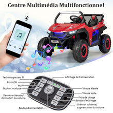 Load image into Gallery viewer, Voiture électrique Enfant 12 V Télécommande pour 3-8 Ans 2 Vitesses Ressort de Suspension Charge 59KG 118x74x71CM Noir/Rose/Rouge -