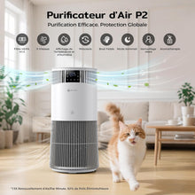 Load image into Gallery viewer, Amicura P2 Purificateur d'air Hepa pour Animaux et Personnes Allergiques, 843 m³/h CADR Contre les Poils d'animaux, Filtre Hospitalier H13 Hepa, 450 m³/h de Particules, Contrôle par App