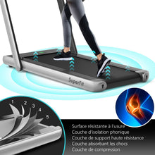 Load image into Gallery viewer, 2 en 1 Tapis de Course Electrique Pliable 1  12 Km/H avec Haut-parleur Bluetooth Tlcommande Moteur 0,75HP Vert/Blanc/Noir/Rouge/Or/Noir et Argent/Bleu -