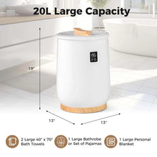 Load image into Gallery viewer, 20L Towel Warmer Bucket for Bathroom, Hot Towel Heater with LED Screen, Wood Handle, Fragrant Disc Holder, Blanket Warmer for Pajamas, Bathrobes