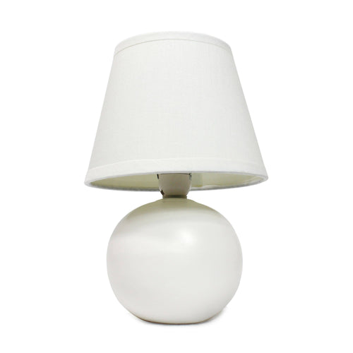 Simple Designs Mini Ceramic Globe Table Lamp - Off White