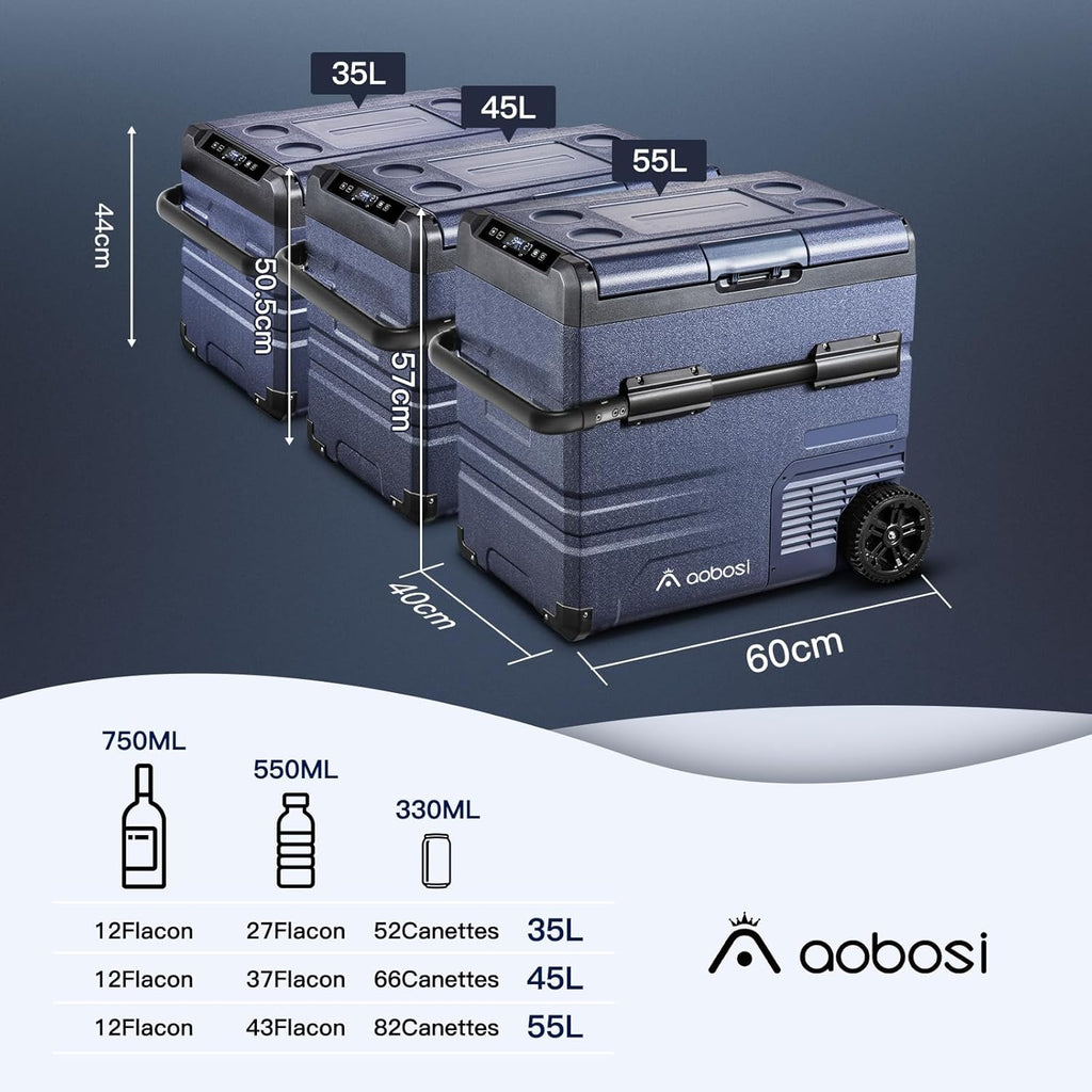 115L Glaciere Electrique Double Zone,Glaciere a Compression WiFi APP,12 V/24 V et 100-240 V Frigo Camping,-20 鈩 20 鈩pour Voiture,Camion,Bateau,Camping,Car,Caravanes,Voyageant,Maison