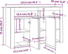 Load image into Gallery viewer, vidaXL Buffet avec Lumières LED, Meuble de Rangement, Armoire de Rangement, Organisateur de Salon Salle de Séjour Intérieur, Gris Béton