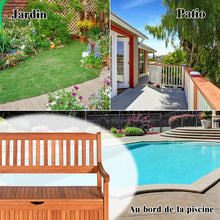 Load image into Gallery viewer, Banc de Jardin 2 Places 107 x 59 x 90 CM en Bois d'Acacia avec Compartiment de Rangement pour Jardin Terrasse Balcon -