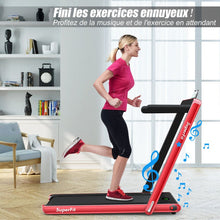 Load image into Gallery viewer, 2 en 1 Tapis de Course Electrique Pliable 1  12 Km/H avec Haut-parleur Bluetooth Tlcommande Moteur 0,75HP Vert/Blanc/Noir/Rouge/Or/Noir et Argent/Bleu -