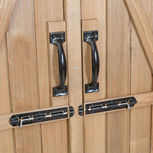 Load image into Gallery viewer, Abri de Jardin en Bois Cabane de Jardin Extrieur Double Portes avec Loquet Toit Inclin en Asphalte Cabanon Jardin Extrieur 140 x 50 x 162 cm Naturel -