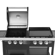 Load image into Gallery viewer, Barbecue duo au gaz VESUVIO - 3 brûleurs + plancha 3 brûleurs -