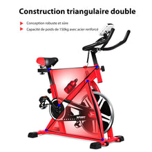 Load image into Gallery viewer, Vlo d'Exercice Intrieur avec Volant d'Inertie 8 KG Silencieux Bouilloire Porte-gobelet Ecran LCD Selle et Huidon Rglables -