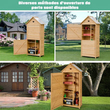 Load image into Gallery viewer, Abri de jardin extrieur  5 etagres cabane verrouillable en bois de sapin toit en tle galvanise 20_0005485 -