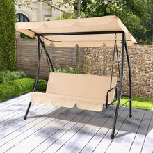 Load image into Gallery viewer, Balancelle d'Extrieur Convertible 2 Places avec Lit Plat Hamac de Terrasse avec Auvent Rglable et Coussin Amovible Pour Jardin -