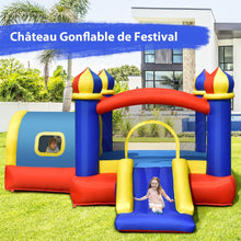 Load image into Gallery viewer, Château Gonflable pour Enfant avec Espace de Rebonds Petite Maison Toboggan Panier de Basket(sans Gonfleur) -