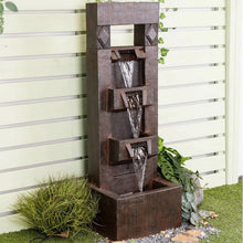 Load image into Gallery viewer, Outdoor Fountains and Indoor Waterfalls 4 Floor - Standing Water Fountain Outdoor with LED Lights for Garden, Living Room, Patio, Home Decor
