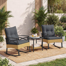 Load image into Gallery viewer, Tangkula 3 Pieces Outdoor Rocking Chairs Set for Garden
