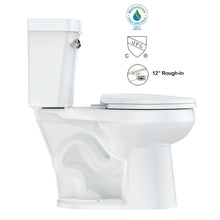 Load image into Gallery viewer, Two - Piece Elongated 1.28 GPF Siphonic Flush Toilet with Soft Close Seat, Universal Height ADA Cotton White (Toilet Seat Included)