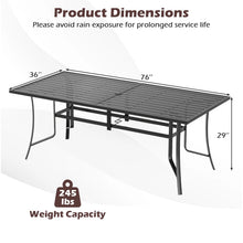 Load image into Gallery viewer, Tangkula Rectangle Patio Dining Table for 8 with Umbrella Hole