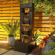 Load image into Gallery viewer, Outdoor Fountains and Indoor Waterfalls 4 Floor - Standing Water Fountain Outdoor with LED Lights for Garden, Living Room, Patio, Home Decor